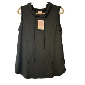 Women’s Lularoe Sleeveless Hooded Top Navy Blue New With Tags Sz Medium